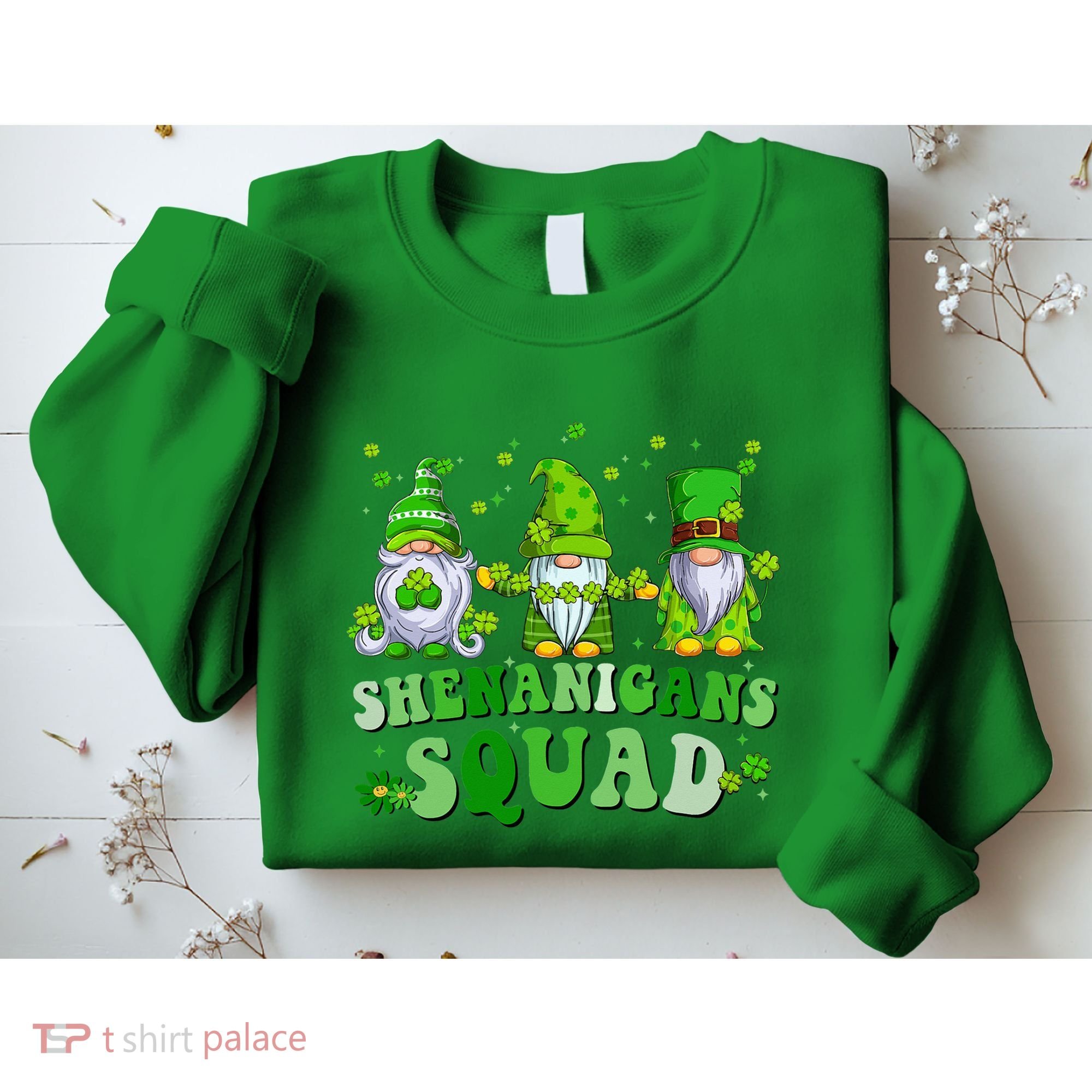 Shenanigans Squad St Patrick's Day Gnomes Groovy Sweatshirt