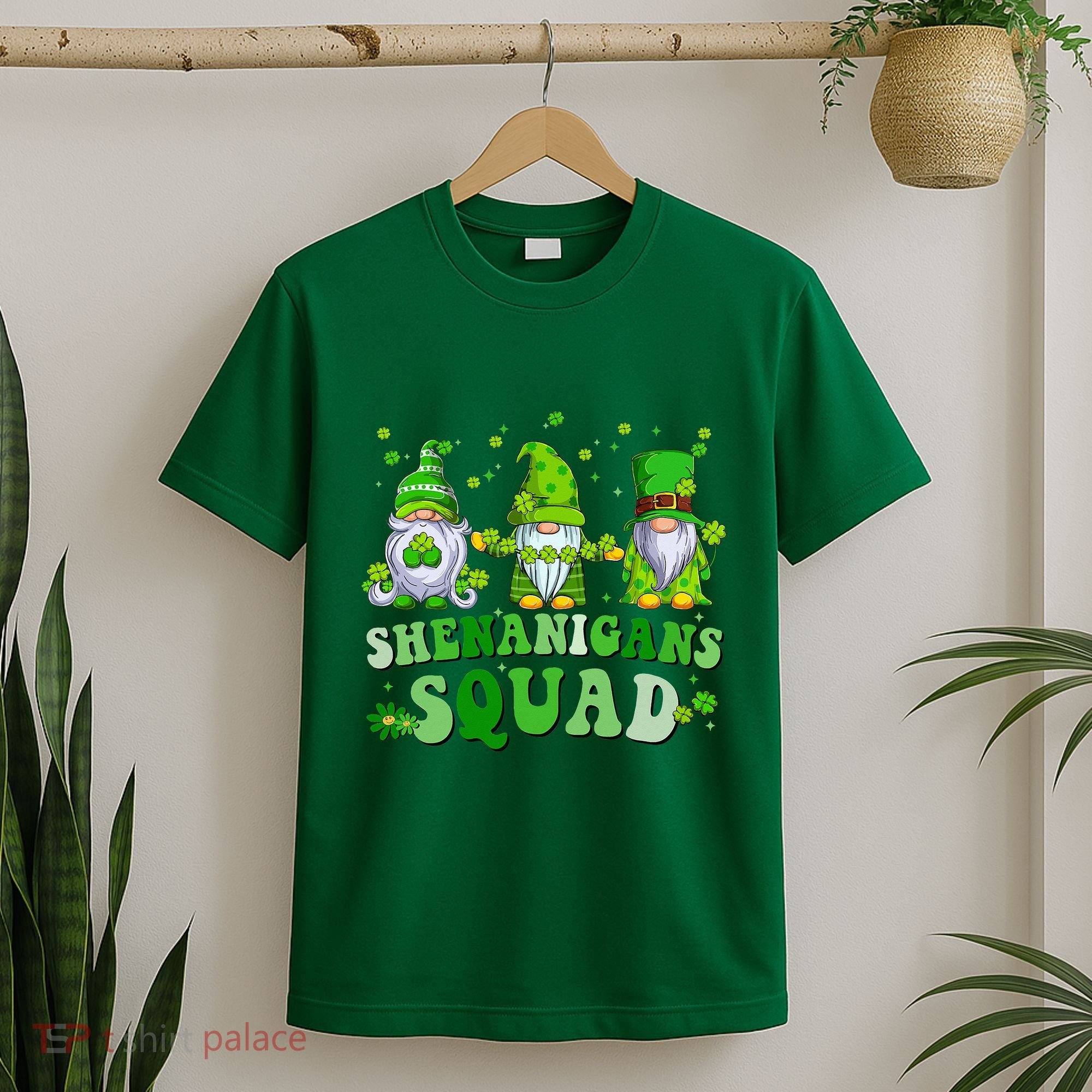 Shenanigans Squad St Patrick's Day Gnomes Groovy T-Shirt