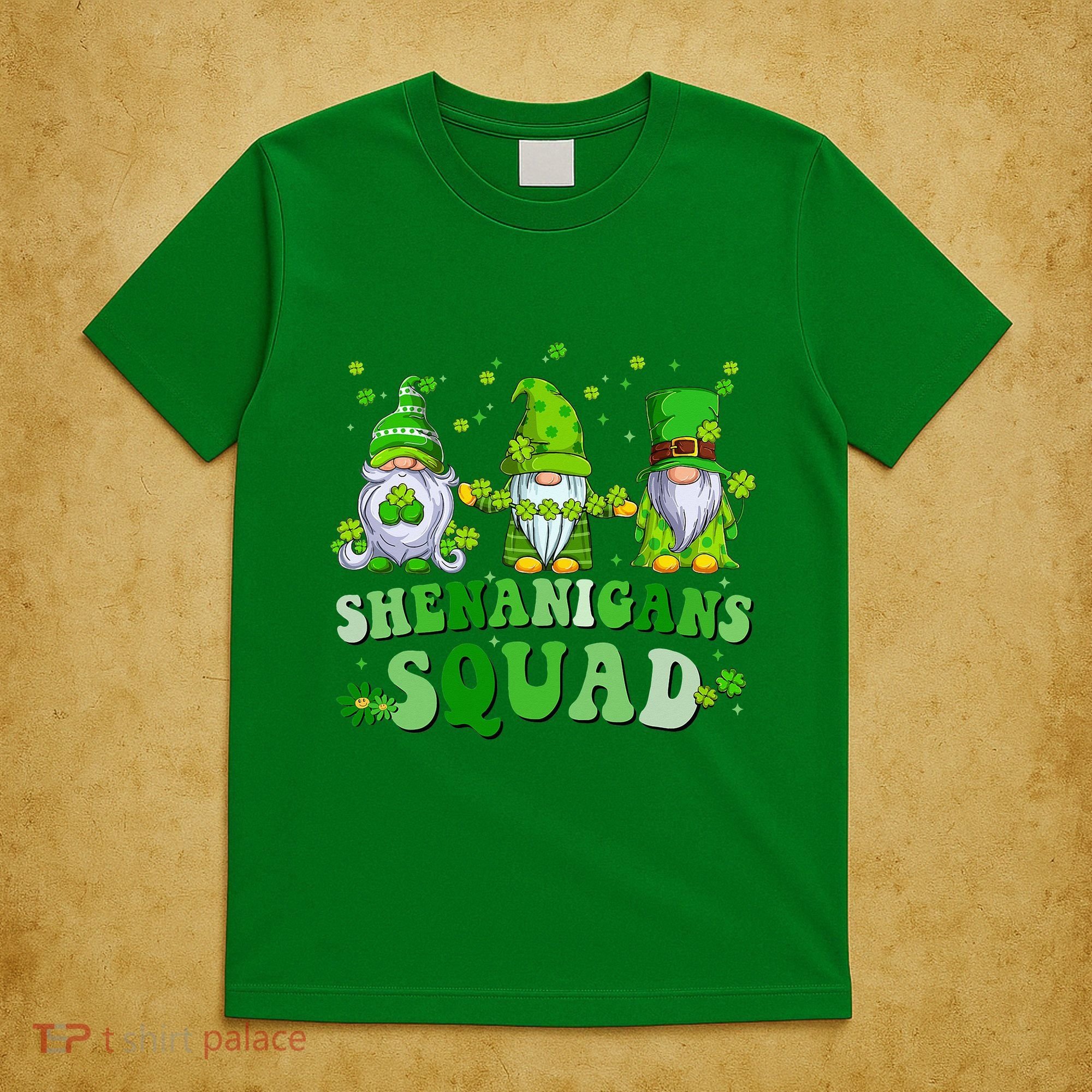 Shenanigans Squad St Patrick's Day Gnomes Groovy T-Shirt