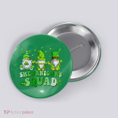 Shenanigans Squad St Patrick's Day Gnomes Groovy Button