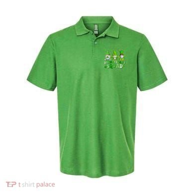 Shenanigans Squad St Patrick's Day Gnomes Groovy Polo