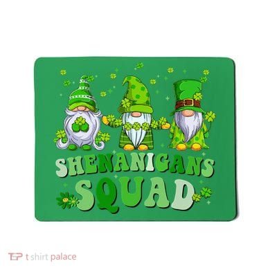 Shenanigans Squad St Patrick's Day Gnomes Groovy Mousepad