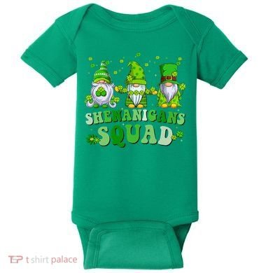 Shenanigans Squad St Patrick's Day Gnomes Groovy Baby Bodysuit