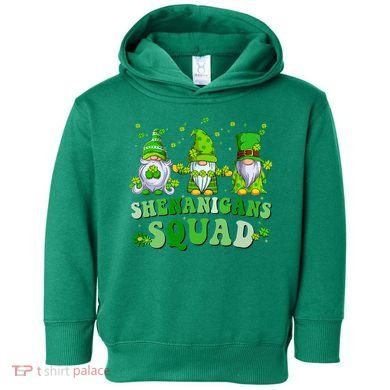 Shenanigans Squad St Patrick's Day Gnomes Groovy Toddler Hoodie