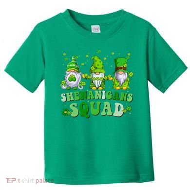 Shenanigans Squad St Patrick's Day Gnomes Groovy Toddler T-Shirt
