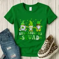 Shenanigans Squad St Patrick's Day Gnomes Groovy Women's T-Shirt thumb 3