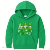 Shenanigans Squad St Patrick's Day Gnomes Groovy Kids Hoodie thumb 0