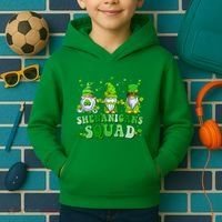 Shenanigans Squad St Patrick's Day Gnomes Groovy Kids Hoodie thumb 2