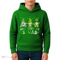 Shenanigans Squad St Patrick's Day Gnomes Groovy Kids Hoodie thumb 4