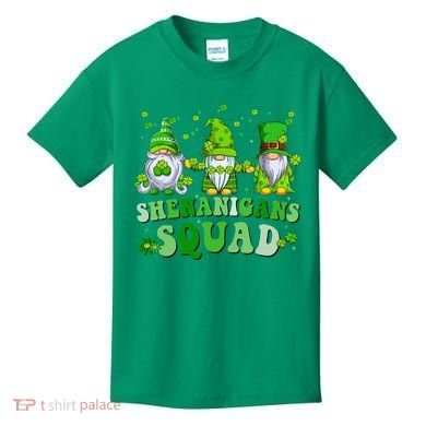 Shenanigans Squad St Patrick's Day Gnomes Groovy Kids T-Shirt