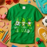 Shenanigans Squad St Patrick's Day Gnomes Groovy Kids T-Shirt thumb 3