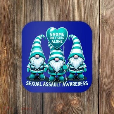 Supporting Survivors Sexual Assault Awareness Month Design Gift Coaster