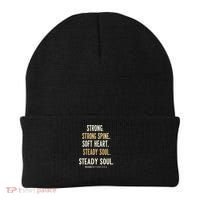 Strong Spine Soft Heart Steady Soul Bible Verse Beanie thumb 0