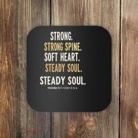 Strong Spine Soft Heart Steady Soul Bible Verse Coaster thumb 0