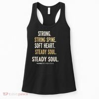 Strong Spine Soft Heart Steady Soul Bible Verse Women's Tank Top thumb 0