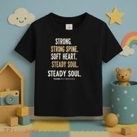Strong Spine Soft Heart Steady Soul Bible Verse Toddler T-Shirt thumb 3