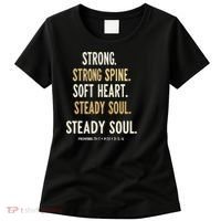 Strong Spine Soft Heart Steady Soul Bible Verse Women's T-Shirt thumb 0