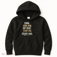 Strong Spine Soft Heart Steady Soul Bible Verse Kids Hoodie thumb 0