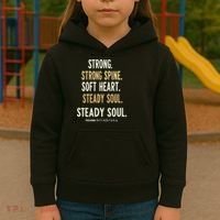 Strong Spine Soft Heart Steady Soul Bible Verse Kids Hoodie thumb 3
