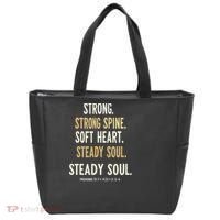 Strong Spine Soft Heart Steady Soul Bible Verse Tote Bag thumb 0