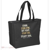 Strong Spine Soft Heart Steady Soul Bible Verse Tote Bag thumb 2