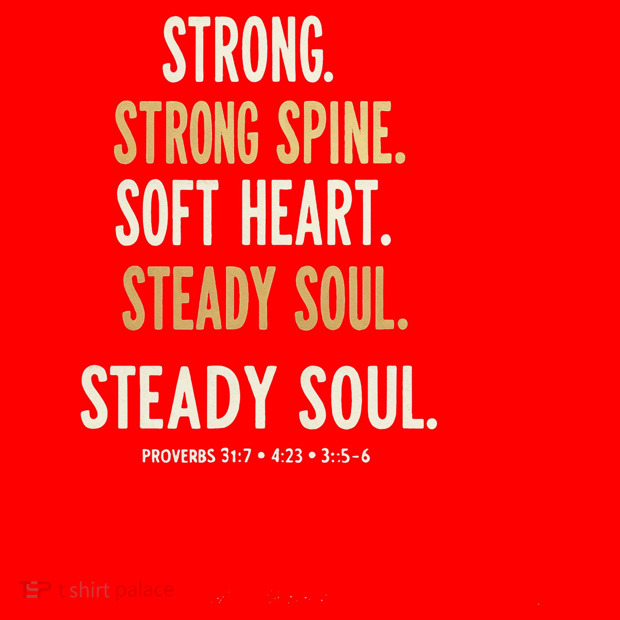 Strong Spine Soft Heart Steady Soul Bible Verse Santa Hat