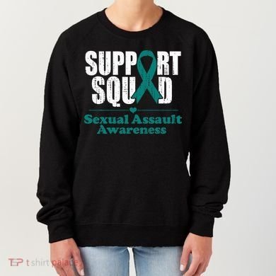 Support Squad Sexual Assault Awareness Month Teal Ribbon Women's Sweatshirt