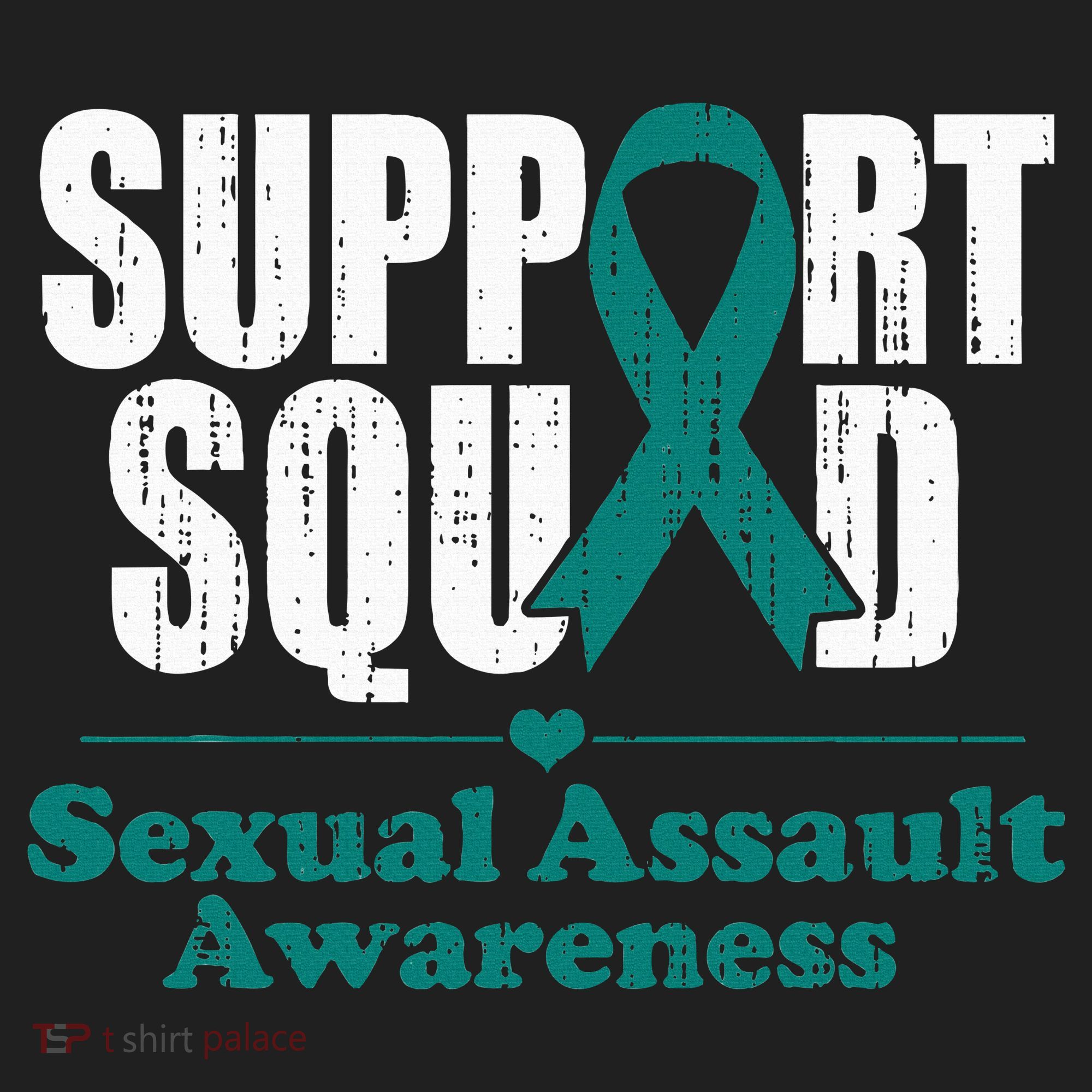 Support Squad Sexual Assault Awareness Month Teal Ribbon Women's Sweatshirt