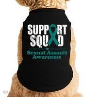 Support Squad Sexual Assault Awareness Month Teal Ribbon Doggie Tank thumb 0