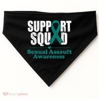 Support Squad Sexual Assault Awareness Month Teal Ribbon USA-Made Doggie Bandana thumb 0