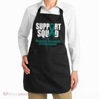 Support Squad Sexual Assault Awareness Month Teal Ribbon Apron thumb 2