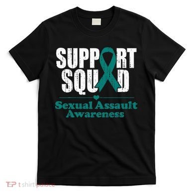 Support Squad Sexual Assault Awareness Month Teal Ribbon T-Shirt