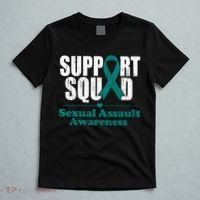 Support Squad Sexual Assault Awareness Month Teal Ribbon T-Shirt thumb 5