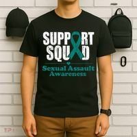 Support Squad Sexual Assault Awareness Month Teal Ribbon T-Shirt thumb 6