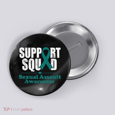 Support Squad Sexual Assault Awareness Month Teal Ribbon Button