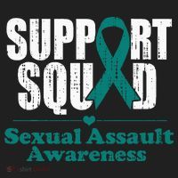 Support Squad Sexual Assault Awareness Month Teal Ribbon Beanie thumb 2