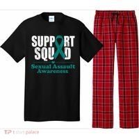 Support Squad Sexual Assault Awareness Month Teal Ribbon Pajama Set thumb 0