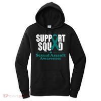 Support Squad Sexual Assault Awareness Month Teal Ribbon Women's Hoodie thumb 0
