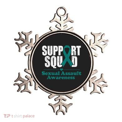 Support Squad Sexual Assault Awareness Month Teal Ribbon Ornament