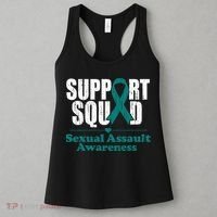 Support Squad Sexual Assault Awareness Month Teal Ribbon Women's Tank Top thumb 3
