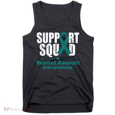 Support Squad Sexual Assault Awareness Month Teal Ribbon Tank Top
