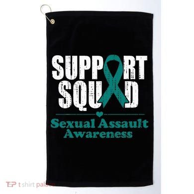 Support Squad Sexual Assault Awareness Month Teal Ribbon Golf Towel