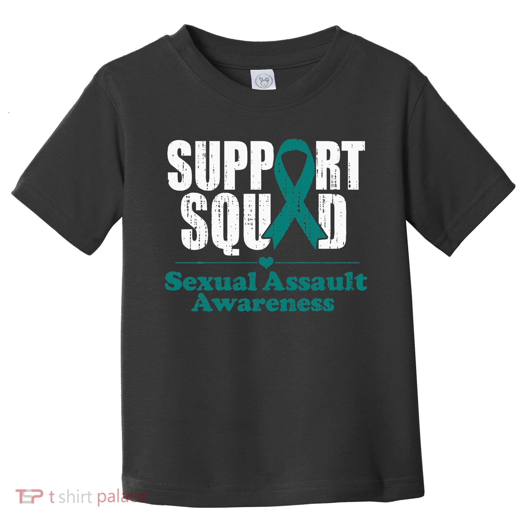 Support Squad Sexual Assault Awareness Month Teal Ribbon Toddler T-Shirt