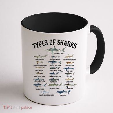 Shark Species Shark Faces Ocean Animal Lovers Cute Gift Coffee Mug back