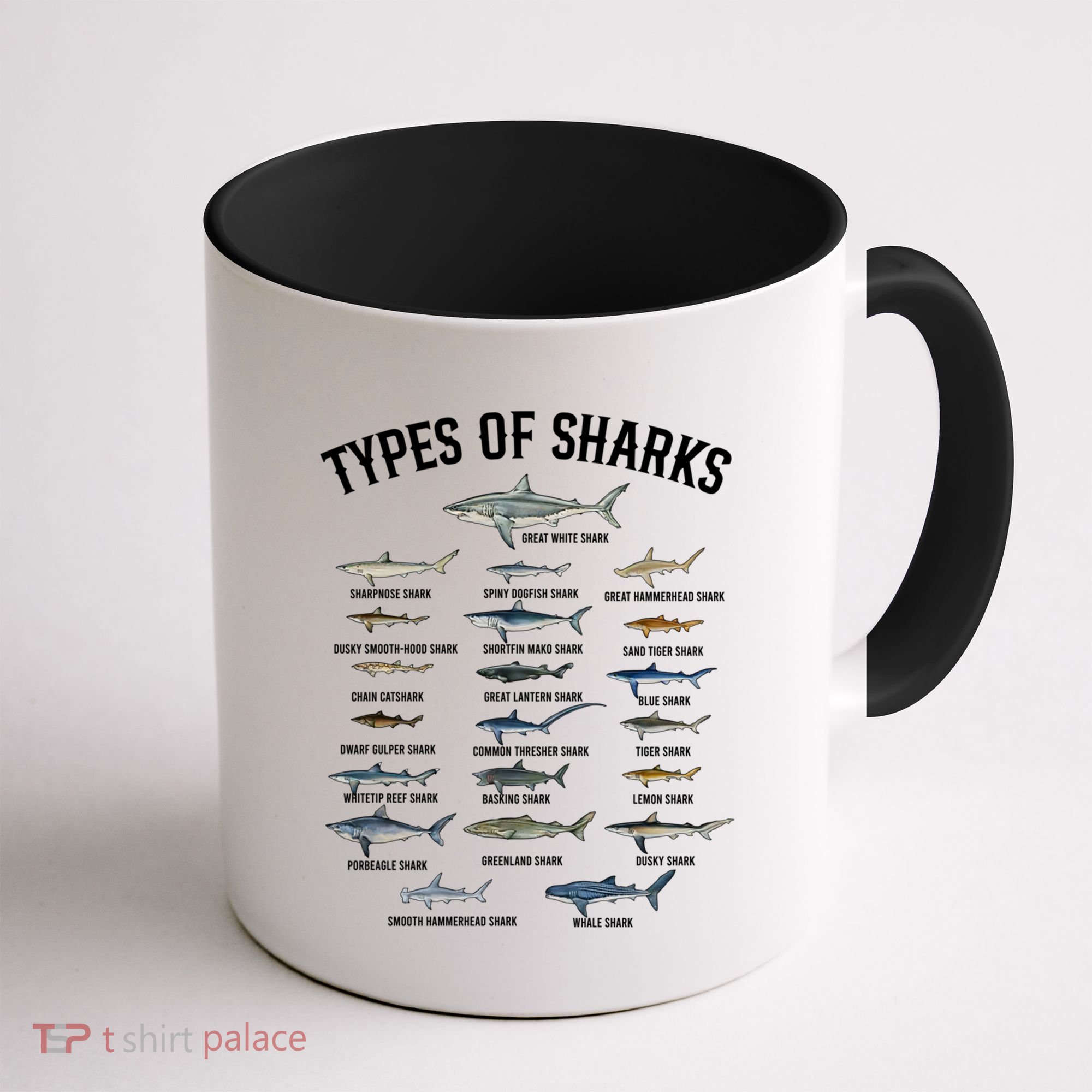 Shark Species Shark Faces Ocean Animal Lovers Cute Gift Coffee Mug