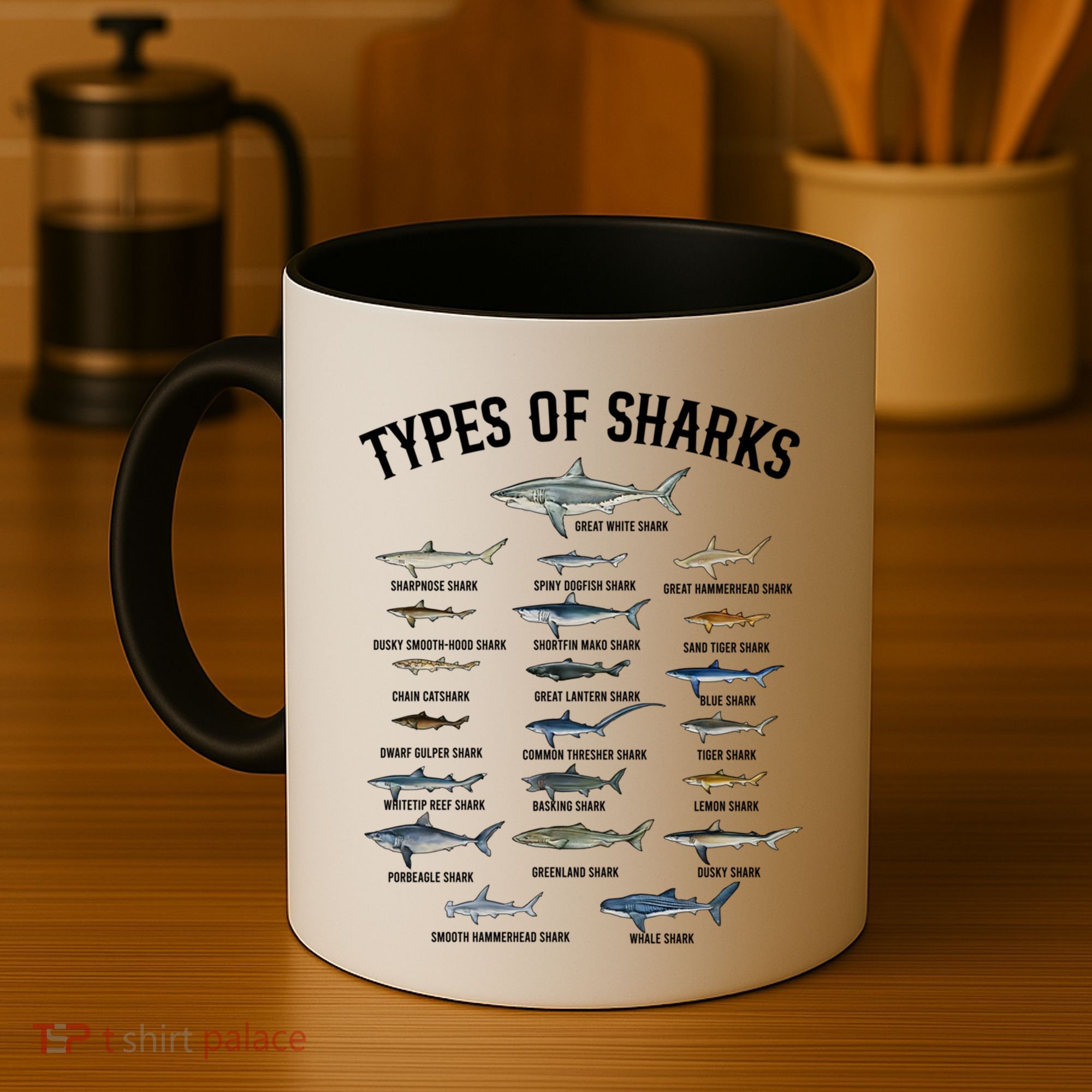 Shark Species Shark Faces Ocean Animal Lovers Cute Gift Coffee Mug