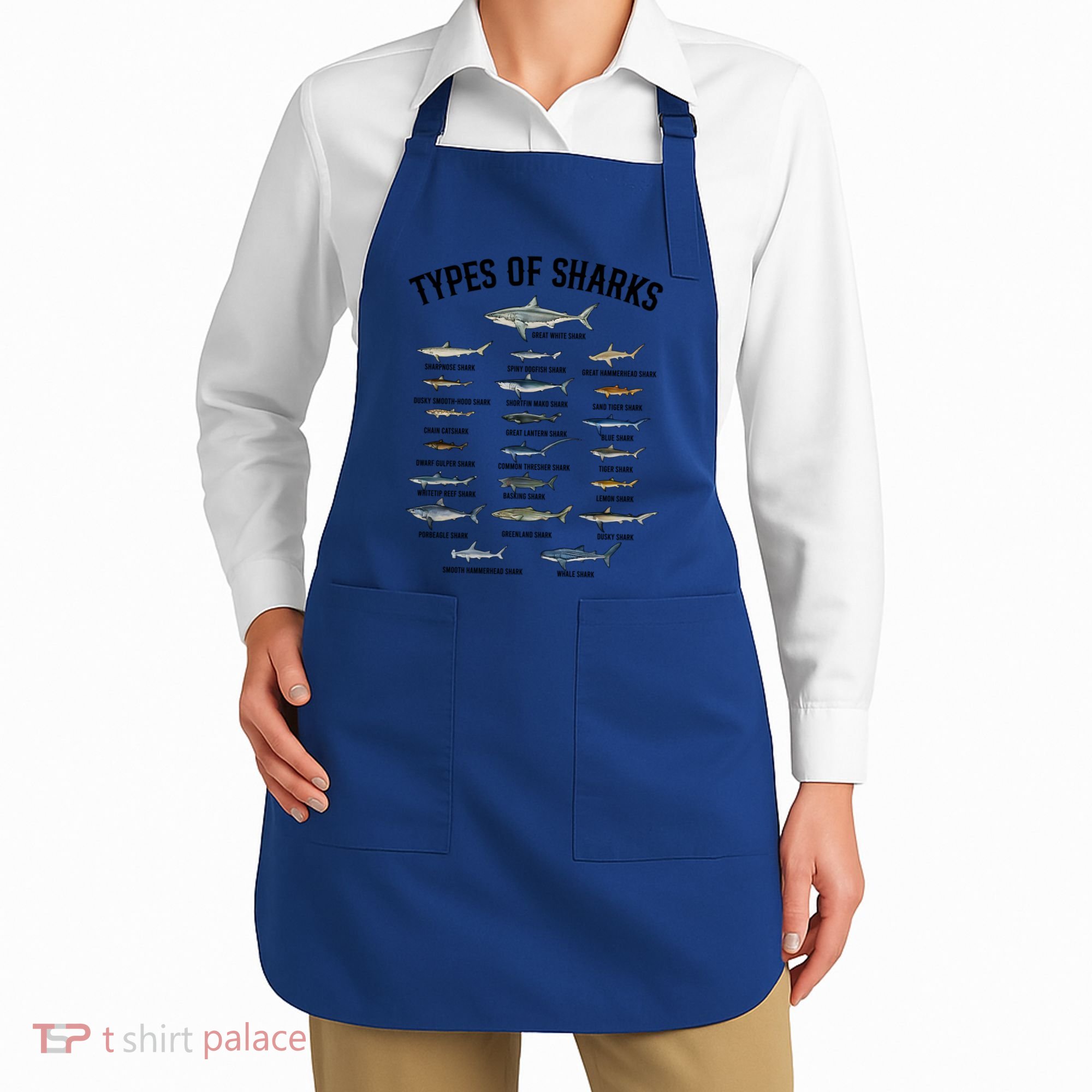 Shark Species Shark Faces Ocean Animal Lovers Cute Gift Apron