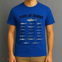 Shark Species Shark Faces Ocean Animal Lovers Cute Gift T-Shirt thumb 3