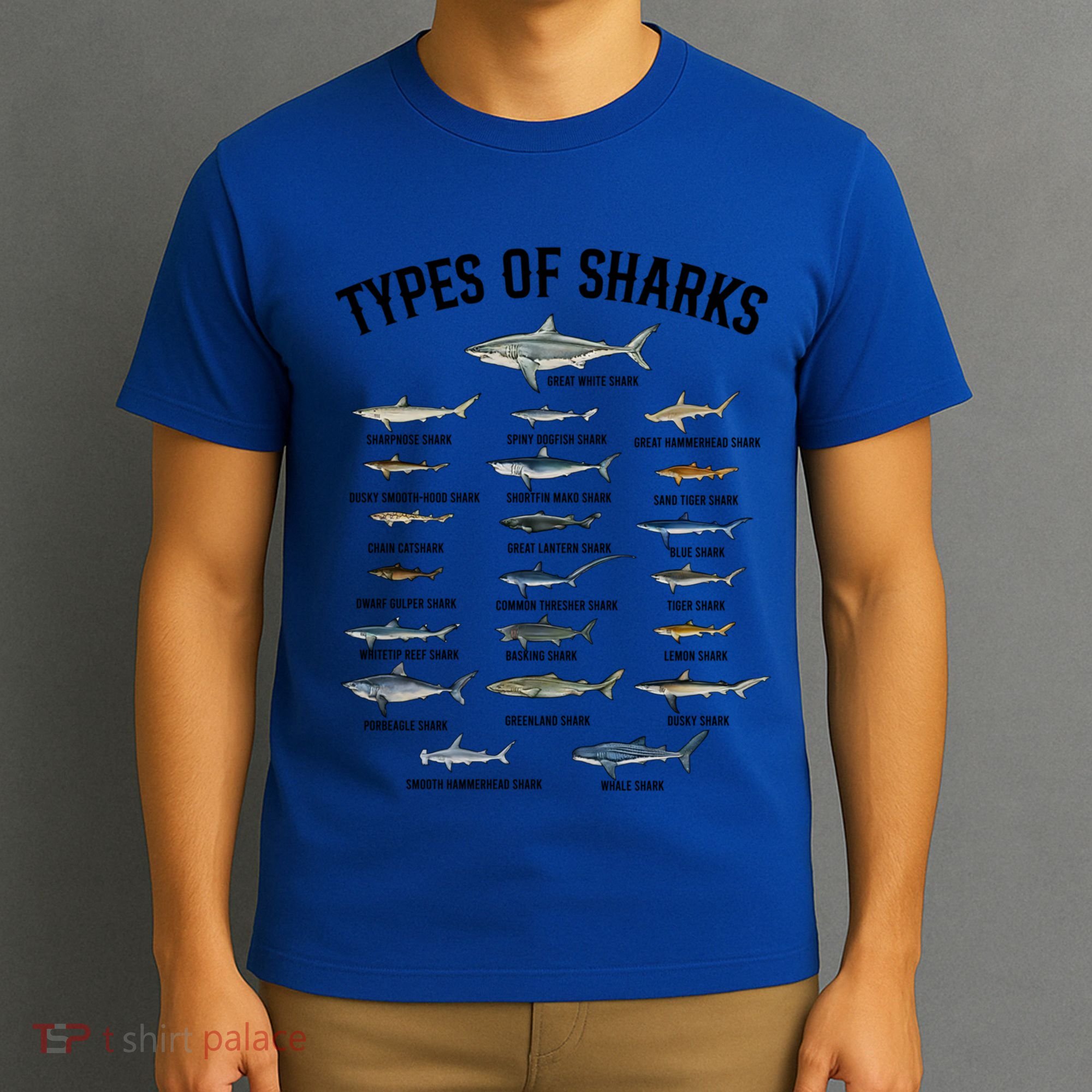 Shark Species Shark Faces Ocean Animal Lovers Cute Gift T-Shirt