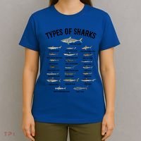 Shark Species Shark Faces Ocean Animal Lovers Cute Gift T-Shirt thumb 4